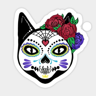 Day of the Dead Cat Sugar Skull Sticker